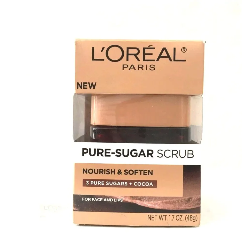 3 Pack L'Oreal Paris Pure Sugar Scrub Nourish & Soften - Face & Lip Cocoa Scrub